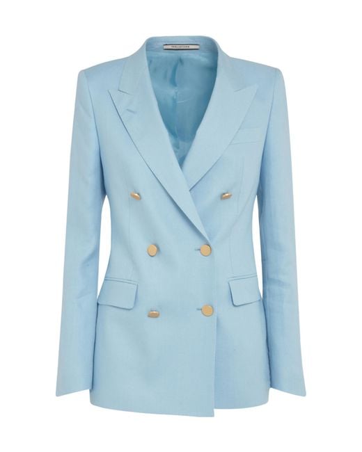 Tagliatore Blue Parigi Double Breasted Tailored Blazer