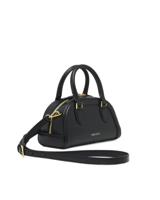 Alexander McQueen Black Mini Birdee Boston Tote Bag