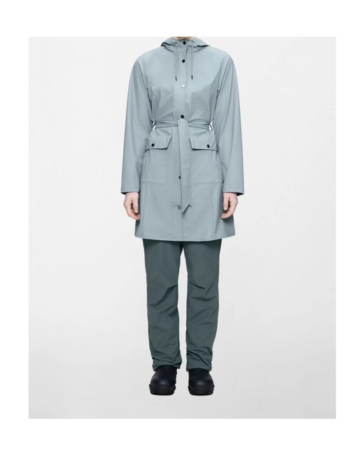 Rains Blue Long-Sleeve Casual Jacket