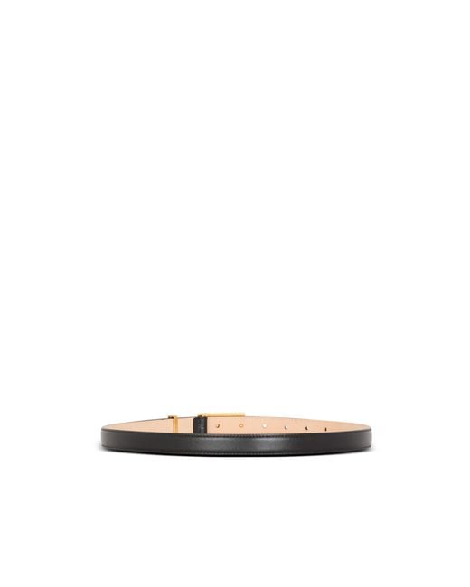 Balmain White Classic Logo Plaque Belt for men