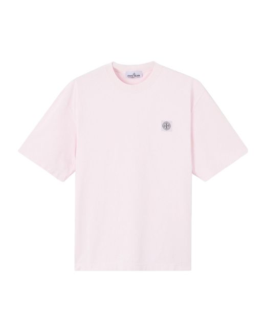 Stone Island Pink Regular-Fit Short-Sleeve T-Shirt With Compass Patch for men