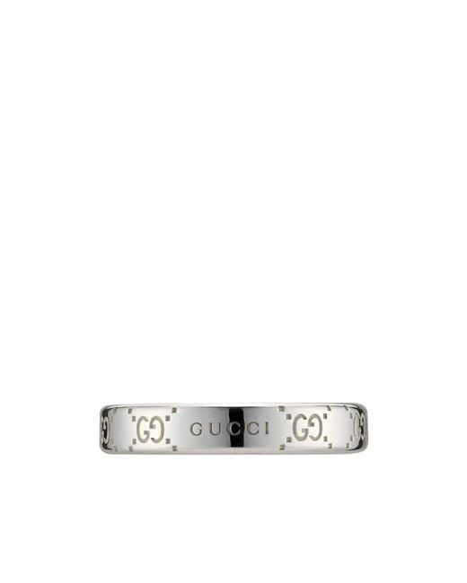 Gucci White Signature Gg Ring for men