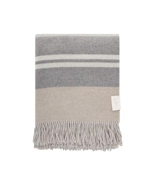 Brunello Cucinelli Gray Colour-Block Cashmere Blanket for men