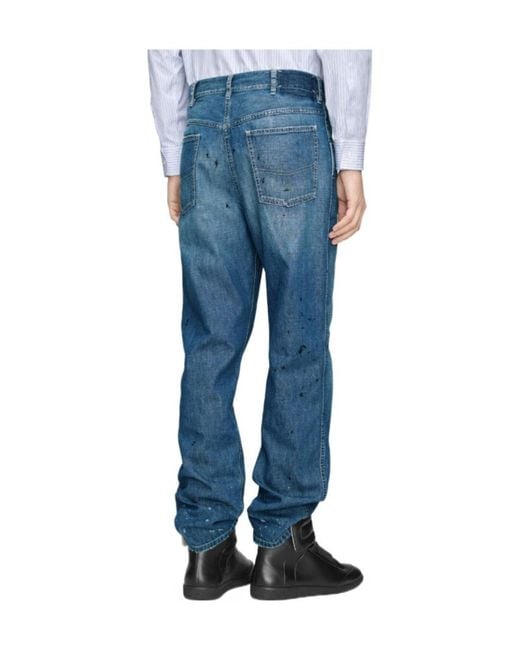 Maison Margiela Blue Stained-Effect Jeans for men