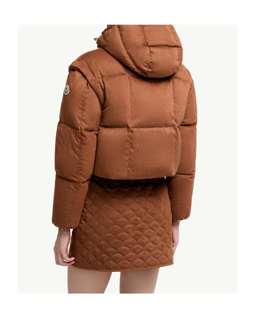 Moncler Brown Paterne 2-In- Hooded Short Padded Jacket
