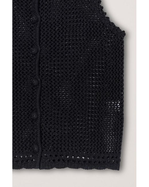 DUNST Black Button-Embellishment Top