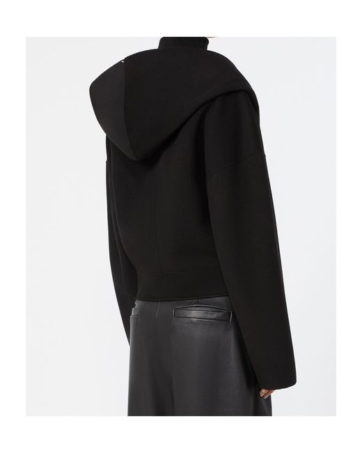 Sportmax Black Idoneo Cropped Hooded Jacket