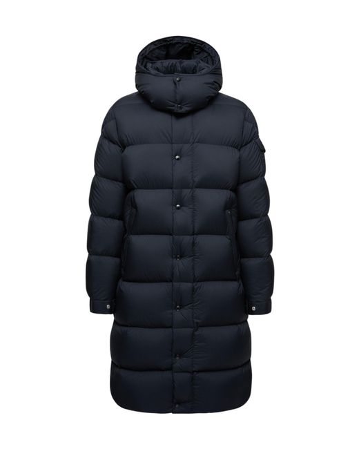 Moncler Blue Hanoverian Hooded Long Down Jacket for men