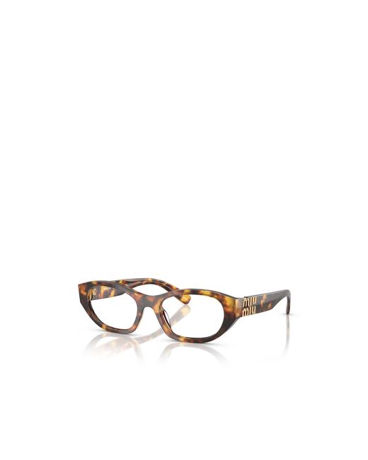 Miu Miu White Eyewear Oval-Frame Glasses