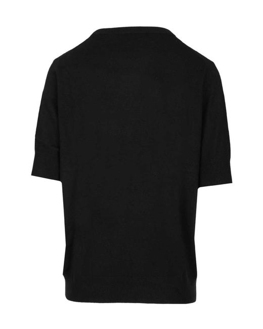 arch4 Black Ribbed Short-Sleeve Knitwear
