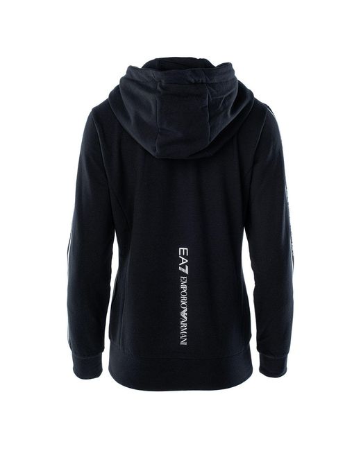 EA7 Blue Logo Print Zipped Hoodie