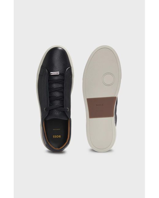 Boss Blue Round Toe Low-Top Casual Shoes for men