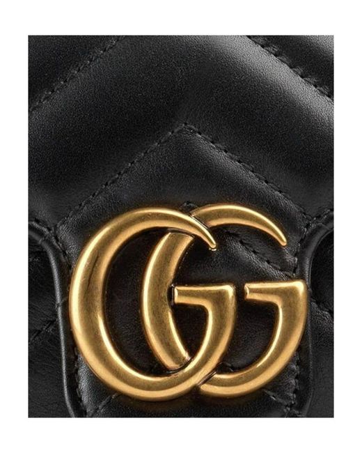 Gucci Black Gg Marmont Matelassé Super Mini Bag