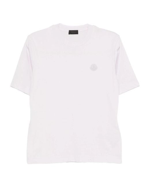 Moncler White Logo-Patch Short-Sleeve T-Shirt