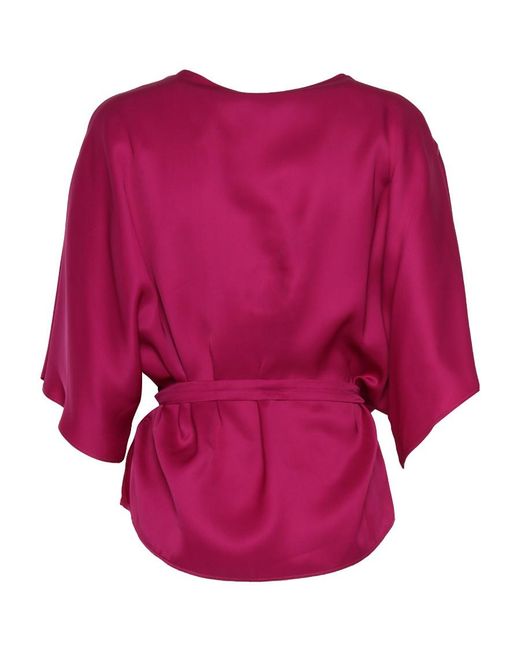 P.A.R.O.S.H. Red Belted Blouse Viscose