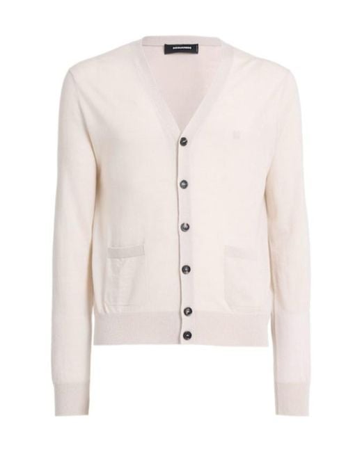 DSquared² White Knit Cardigan for men