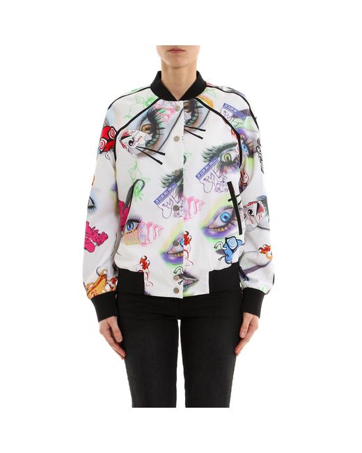 KENZO White Pattern Printed Baseball Jacket