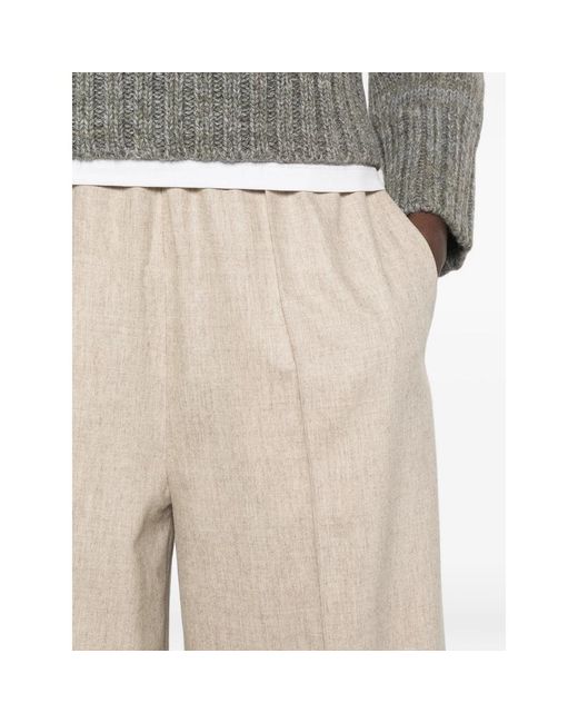 Fabiana Filippi White Pleated Wide-Leg Casual Trousers