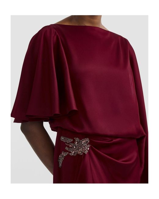 Erdem Red Draped Evening Dress