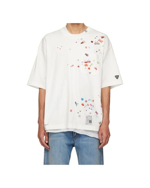Maison Mihara Yasuhiro White Short Sleeved Crewneck T-Shirt for men