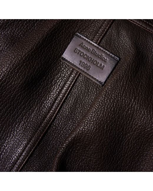 Acne Black Vintage Cropped Leather Jacket