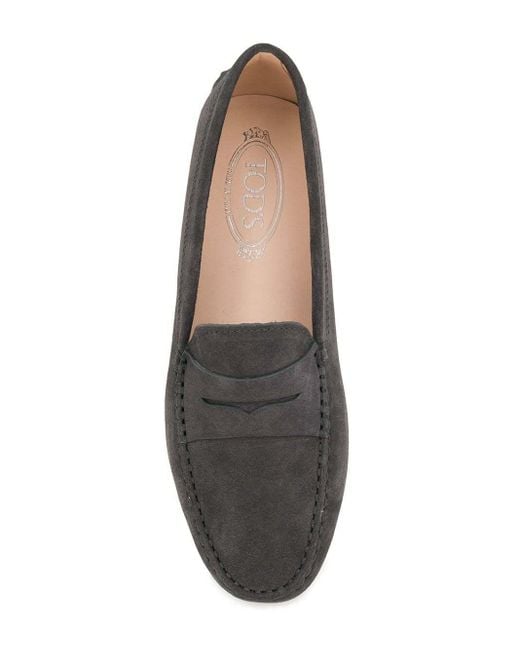 Tod's Gray Gommino Penny Bar Driving Shoes