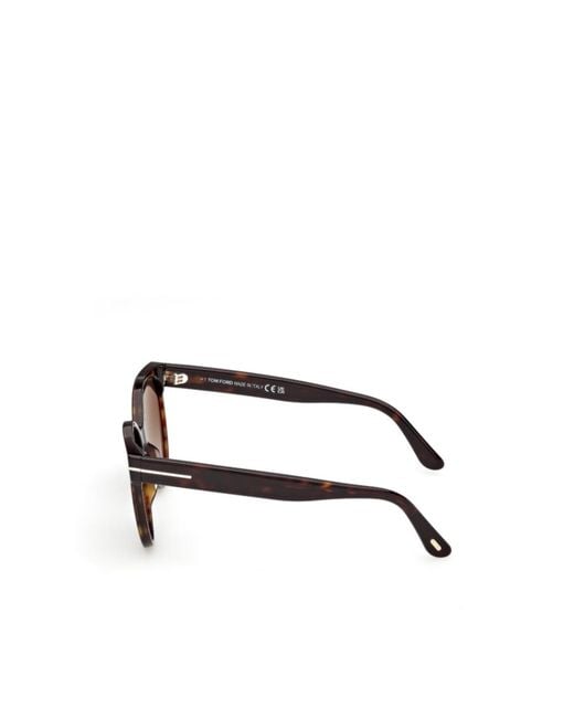 Tom Ford Metallic Eyewear Tallulah Round Frame Sunglasses