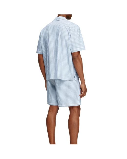 DIESEL Blue Rafael Check-Print Loungewear Set for men