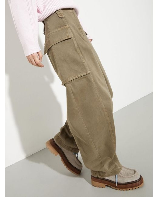 MAX&Co. Green Barrel-Leg Cargo Trousers