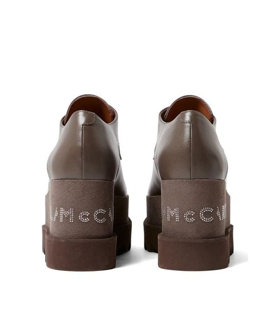 Stella McCartney Brown Elyse Logo-Detail Derby Shoes