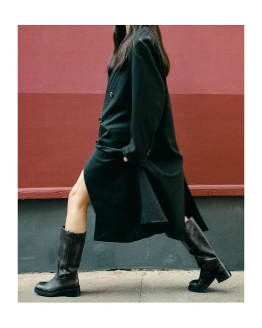 Alohas Black Sajan Round-Toe Knee-High Boots