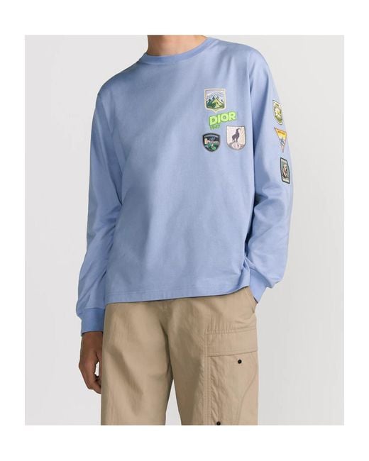 Dior Blue Mountain Long-Sleeved T-Shirt, Relaxed Fit for men