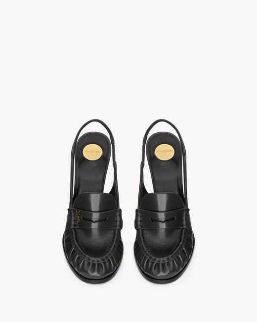 Saint Laurent Black Round-Toe High-Heeled Sandals