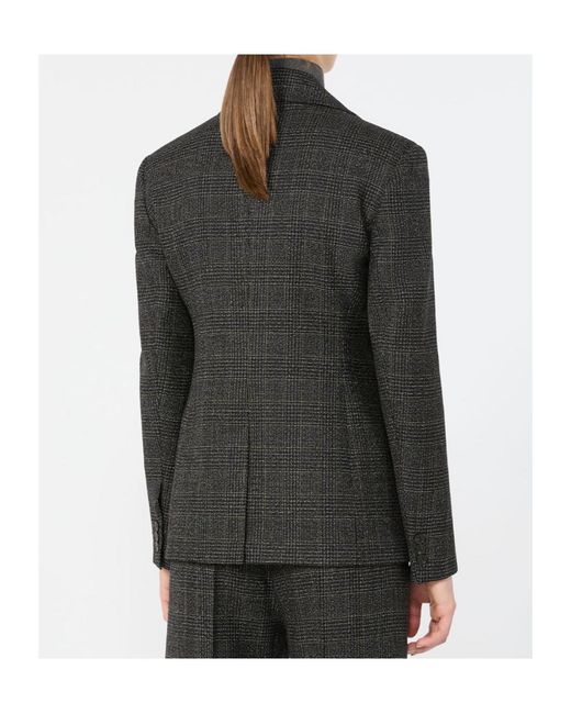 Weekend by Maxmara Black Prince Of Wales Check Wool Blazer