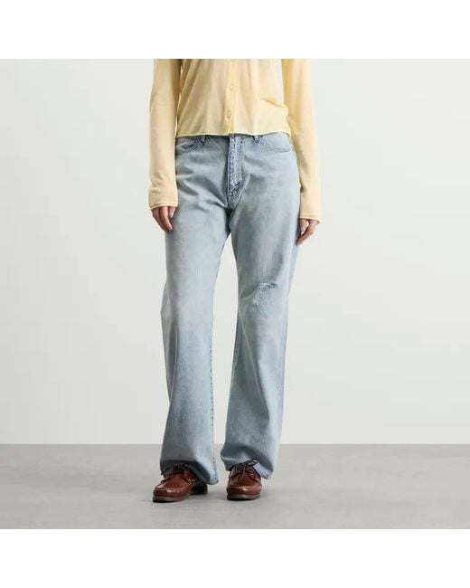 Auralee Blue Straight-Leg Jeans
