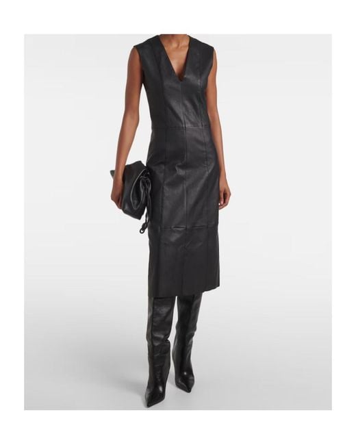 Joseph Black V-Neck Midi Dress