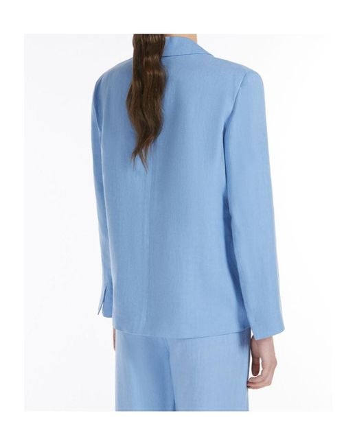 Max Mara Blue 'S Livia Single-Breasted Jacket