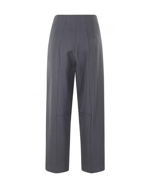 Erika Cavallini Semi Couture Blue Straight-Leg Casual Trousers