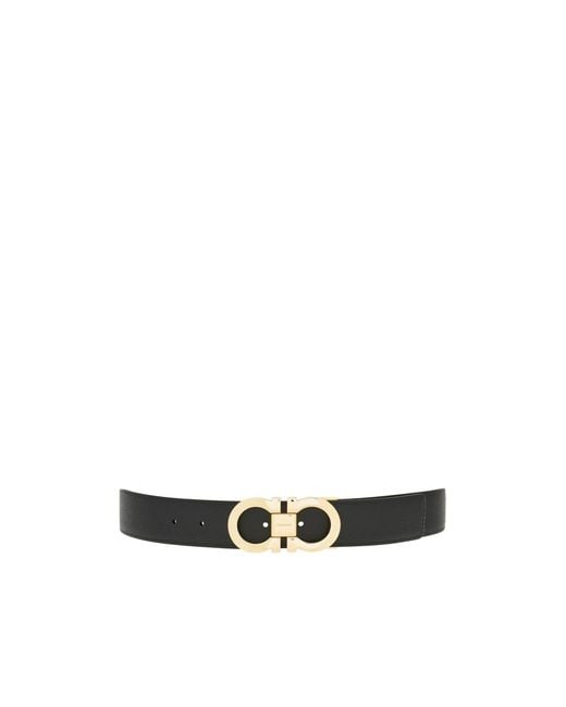 Ferragamo White Ferragamo Gancini Reversible Belt for men