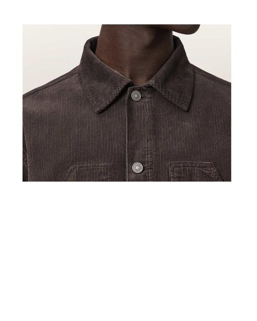 AllSaints Brown Long-Sleeved Shirt Jacket for men