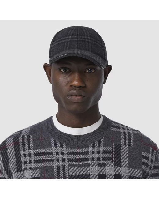 Burberry Gray Contrast-Check Jumper for men