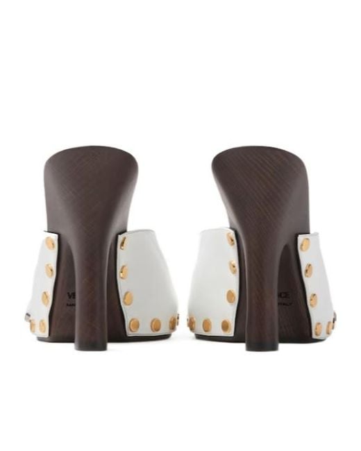 Versace White Sassi Clogs