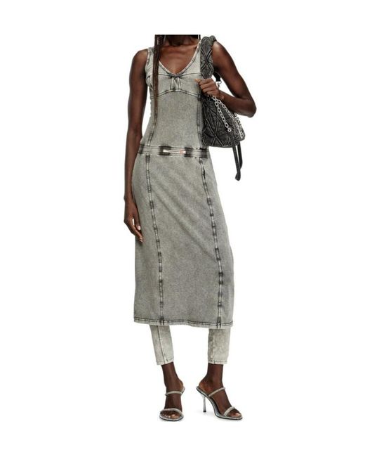DIESEL Gray D-Inny Sleeveless Midi Dress
