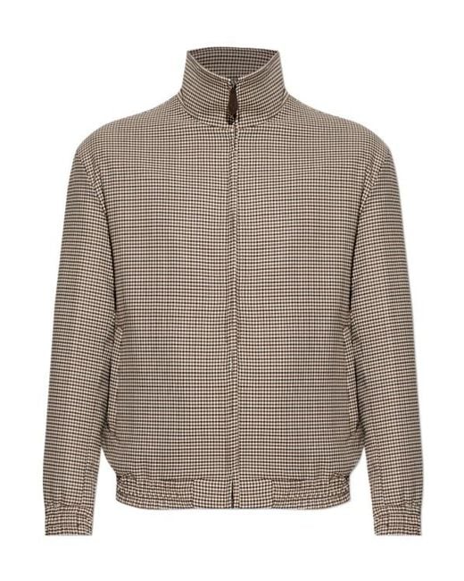 Etro Gray Quilted Check Jacket for men