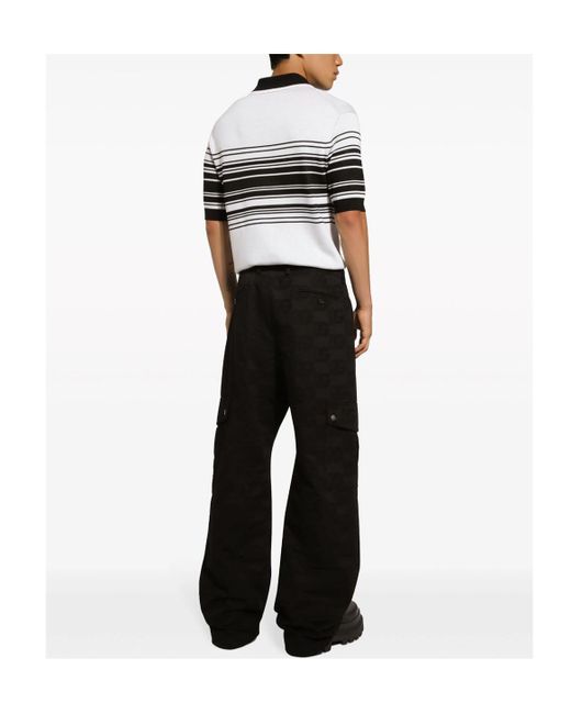 Dolce & Gabbana Black Silk Polo Shirt for men