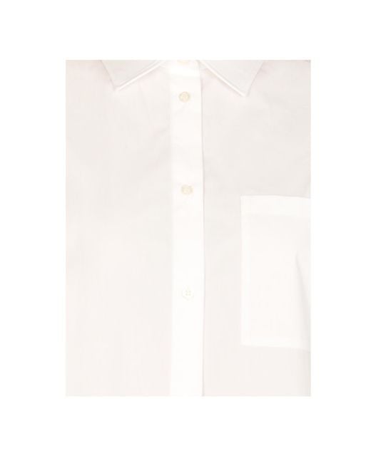 MSGM White Short-Sleeve Pocket Shirt