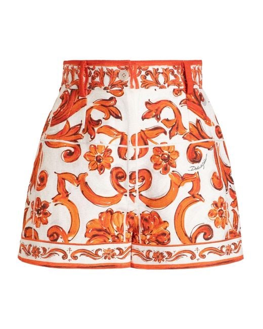 Dolce & Gabbana Red Belt Loop Shorts