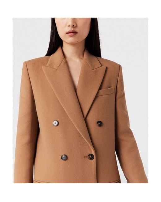 Stella McCartney Brown Double-Breasted Longline Coat
