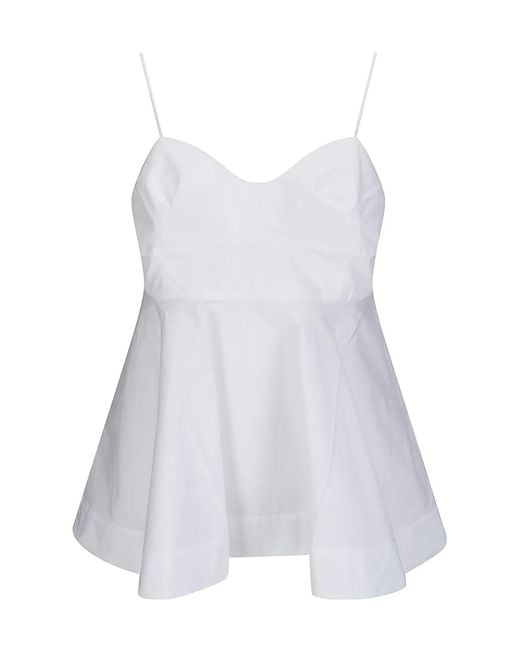Rohe White Bustier Peplum Top