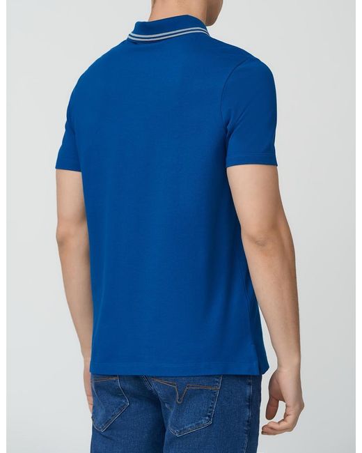 Paul & Shark Blue Logo Short-Sleeved Polo Shirt for men